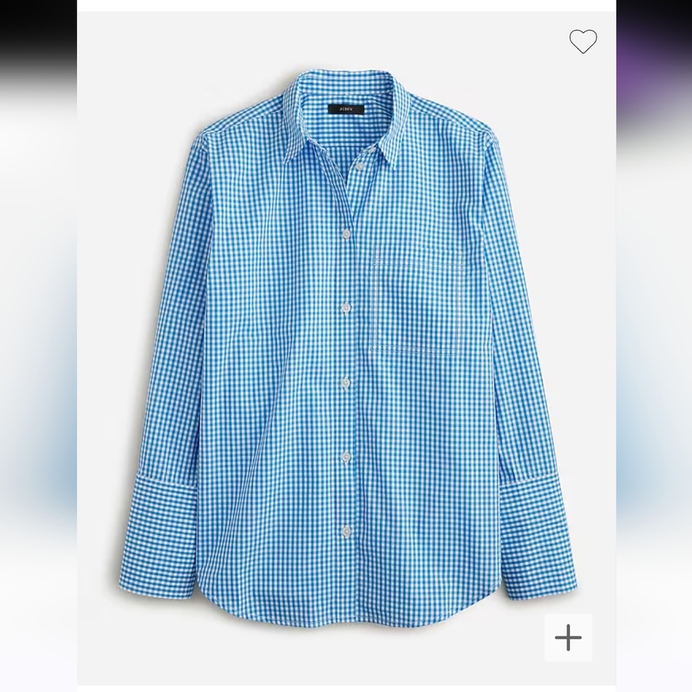 J.Crew, Organic cotton poplin shirt in gingham for women. 